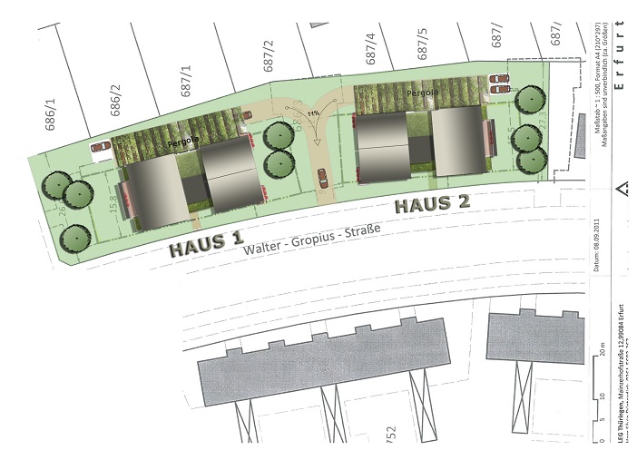 Lageplan der Häuser